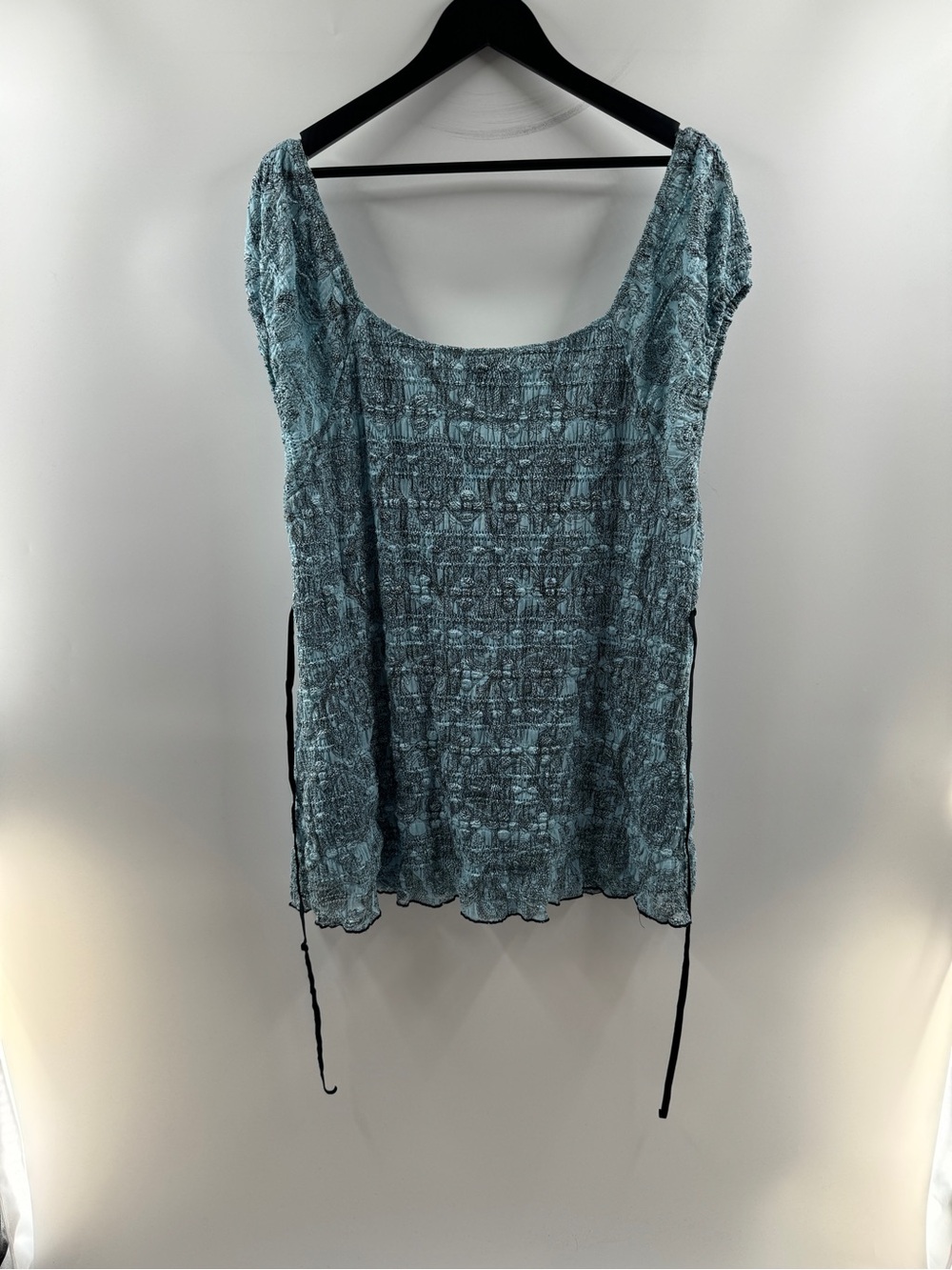 Venezia Blue Lace Trim Ruched Top – Women's 14/16 - Picture 6 of 6